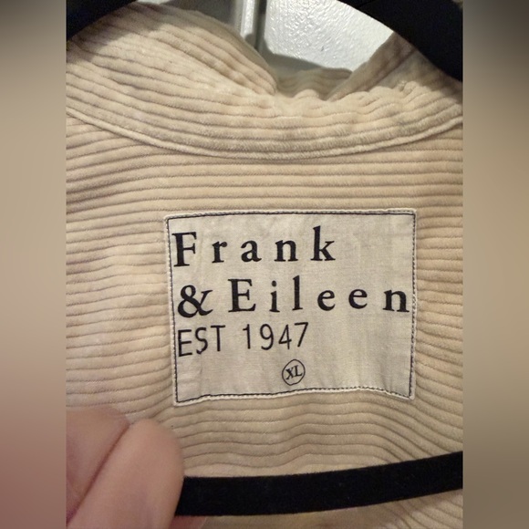 FRANK & EILEEN SHIRLEY Oversized Button-Up Shirt in Beige Sand Color Size XL - Picture 12 of 16